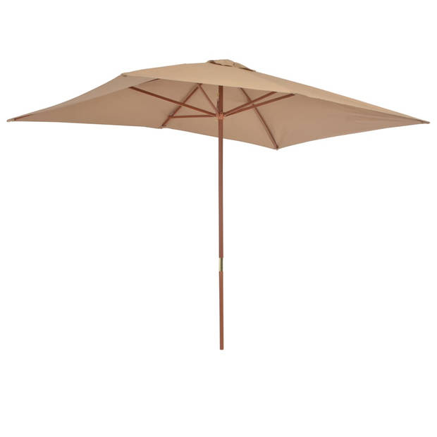 The Living Store Houten parasol - 200 x 300 x 250 cm - taupe