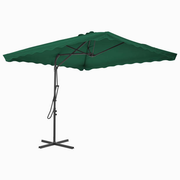 vidaXL Parasol met stalen paal 250x250 cm groen