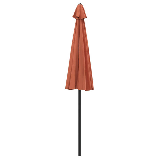 The Living Store Parasol 270 x 246 cm - terracotta - uv-beschermend polyester - aluminium paal - zwengelmechanisme - 24