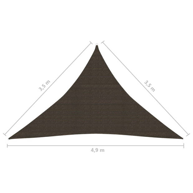 vidaXL Zonnezeil 160 g/m² 3,5x3,5x4,9 m HDPE bruin