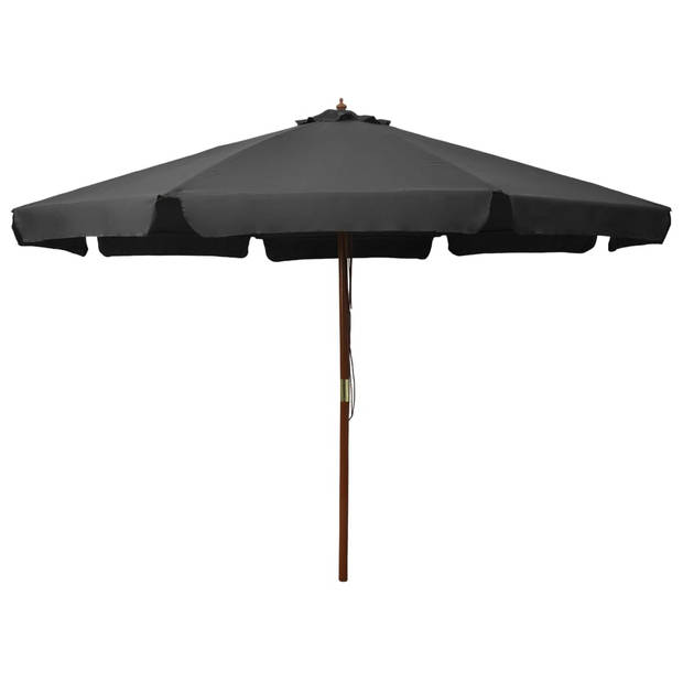 The Living Store Tuinparasol - Antraciet - 330 x 254 cm (ø x H) - 48 mm - Polyester