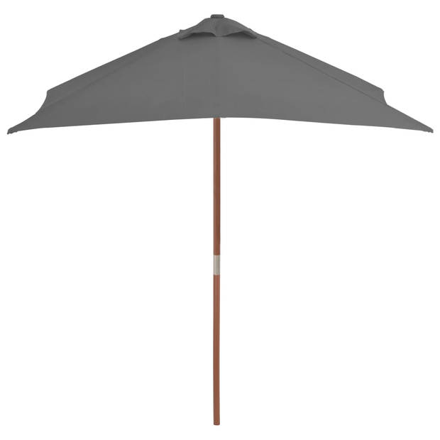 The Living Store Parasol Serene - Tuinparasol - 150 x 200 x 235 cm - Antraciet