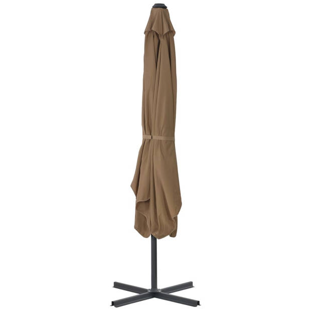 The Living Store Parasol - Elegant - UV-beschermend - 360 graden draaibaar - Taupe - 250x250x230 cm - Stalen paal