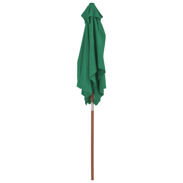 The Living Store Parasol - Groen - 150 x 200 x 235 cm - Gelamineerd bamboe en hardhout