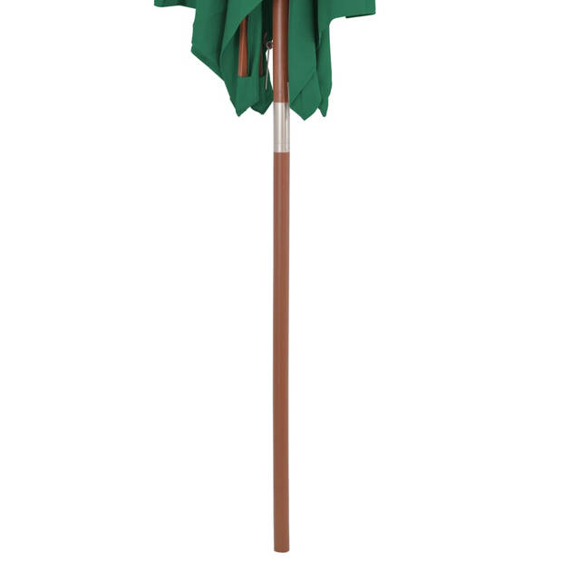 The Living Store Parasol - Groen - 150 x 200 x 235 cm - Gelamineerd bamboe en hardhout