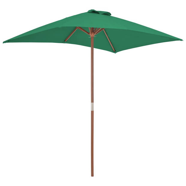 The Living Store Parasol - Groen - 150 x 200 x 235 cm - Gelamineerd bamboe en hardhout