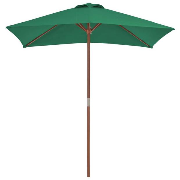 The Living Store Parasol - Groen - 150 x 200 x 235 cm - Gelamineerd bamboe en hardhout