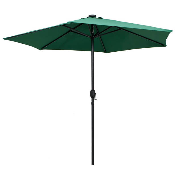 The Living Store Tuinparasol - LED Verlichting - Groen - 270 x 236 cm - Polyester