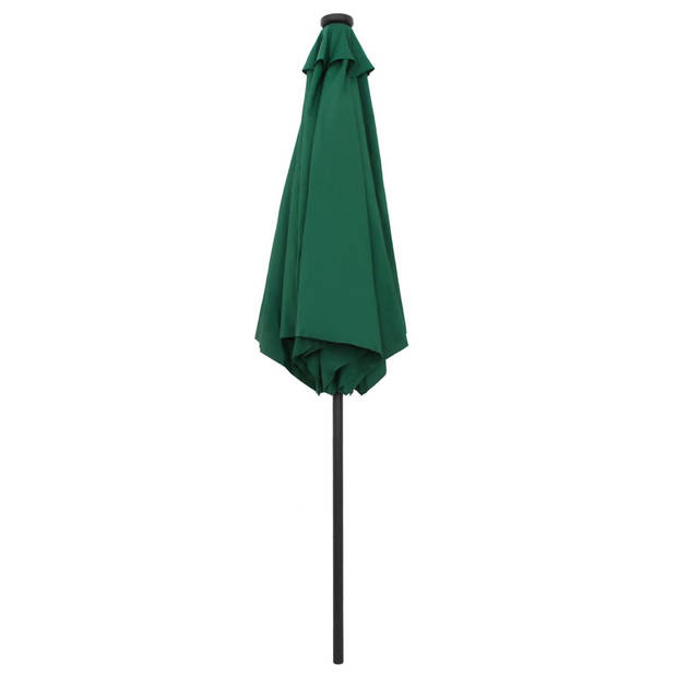 The Living Store Tuinparasol - LED Verlichting - Groen - 270 x 236 cm - Polyester