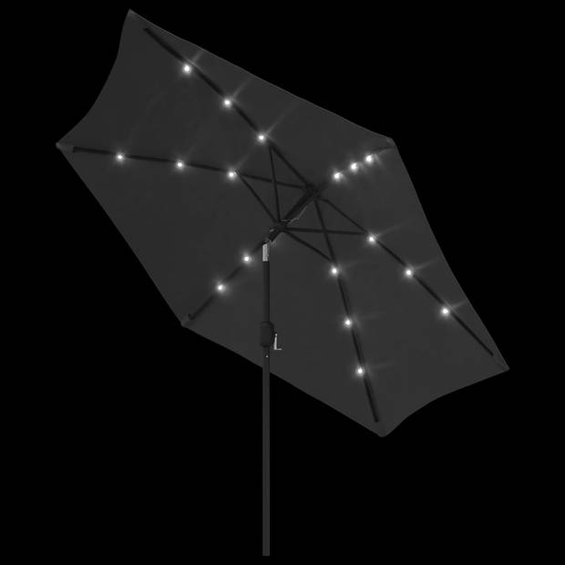 The Living Store Tuinparasol Zonbescherming - 300 x 225 cm - LED-verlichting - Antraciet