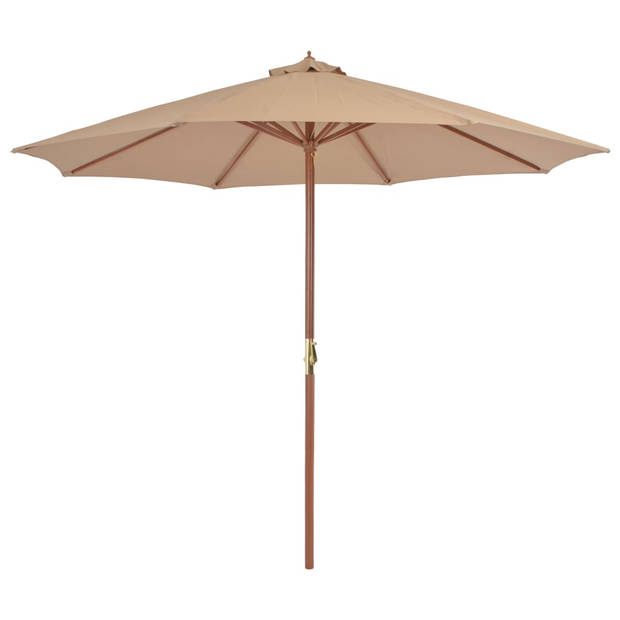 The Living Store Parasol - Houten - 300x250 cm - UV-beschermend - Zwengelsysteem