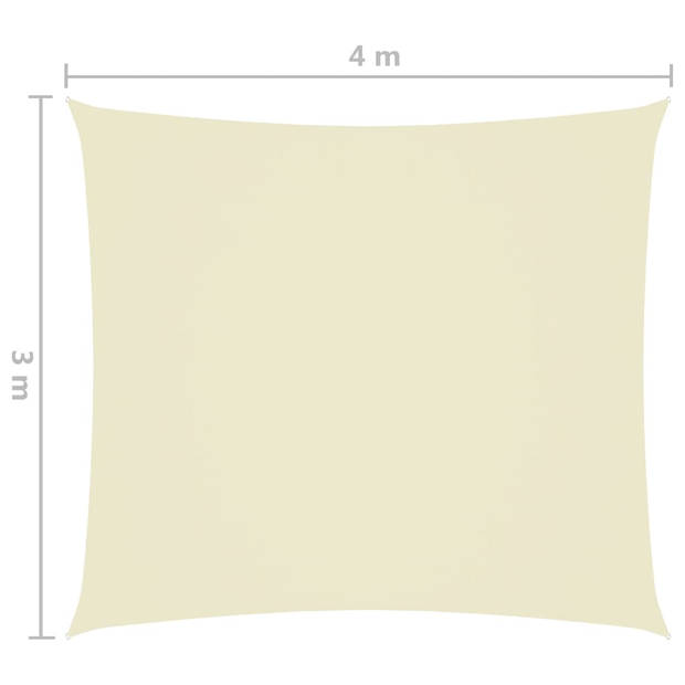 vidaXL Zonnescherm rechthoekig 3x4 m oxford stof crèmekleurig