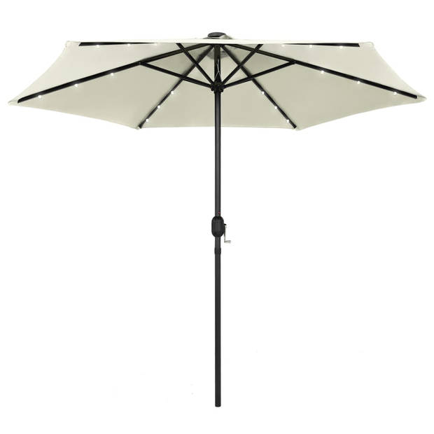 The Living Store Tuinparasol - Zandwit - 270 x 236 cm - UV-beschermend polyester - Aluminium paal - 6 baleinen -