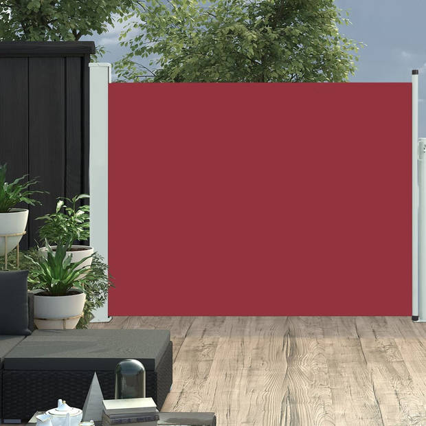 The Living Store Zijscherm Rood/Grijs 140 x 0 - 500 cm - UV-Bestendig