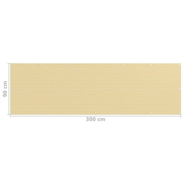 vidaXL Balkonscherm 90x300 cm HDPE beige