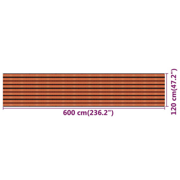 vidaXL Balkonscherm 120x600 cm HDPE meerkleurig