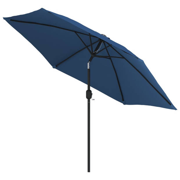 The Living Store Parasol Blauw 300 x 248 cm - LED-verlichting en UV-bescherming