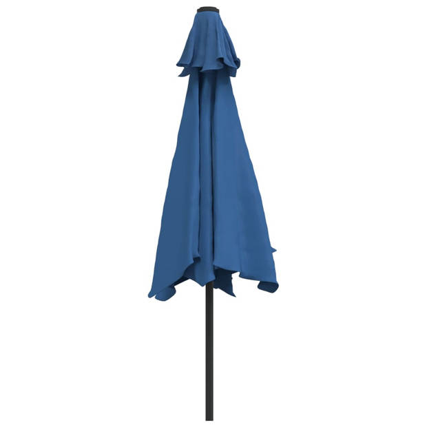 The Living Store Parasol Blauw 300 x 248 cm - LED-verlichting en UV-bescherming