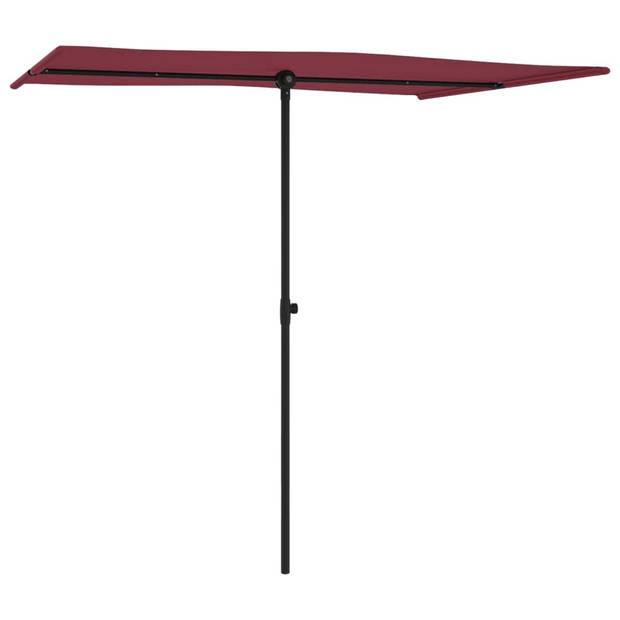 The Living Store Parasol Outdoor - Bordeauxrood - 200 x 150 cm - UV-beschermend polyester - Stalen paal