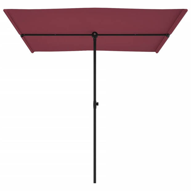 The Living Store Parasol Outdoor - Bordeauxrood - 200 x 150 cm - UV-beschermend polyester - Stalen paal