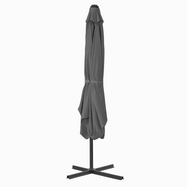 The Living Store Parasol Vierkant Antraciet 250x250x230 cm - UV-beschermend - Stabiel - Eenvoudig te monteren