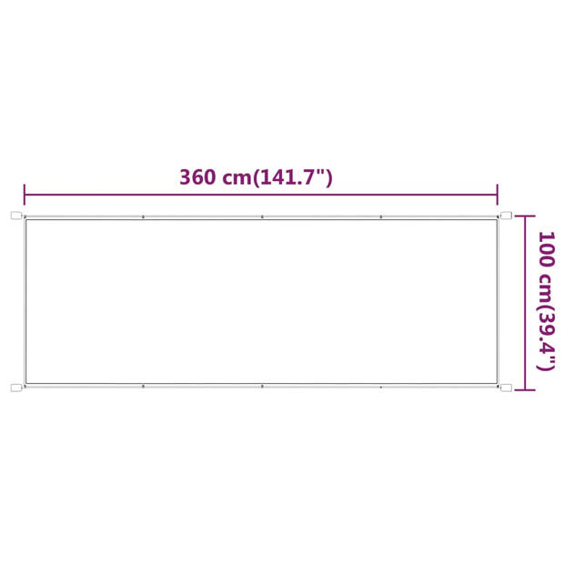 vidaXL Luifel verticaal 100x360 cm oxford stof wit