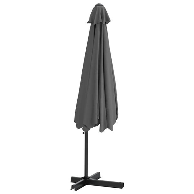 The Living Store Parasol 300x250 - Antraciet - UV-beschermend polyester - Stabiele kruisvoet - Sterke stalen paal - 6