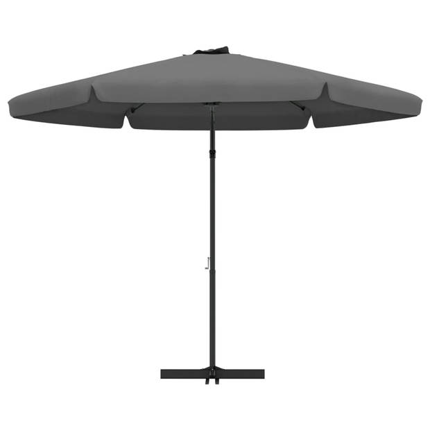 The Living Store Parasol 300x250 - Antraciet - UV-beschermend polyester - Stabiele kruisvoet - Sterke stalen paal - 6