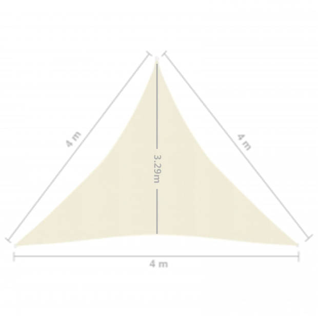 vidaXL Zonnezeil 160 g/m² 4x4x4 m HDPE crèmekleurig