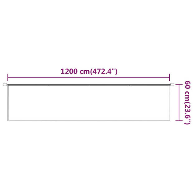 vidaXL Luifel verticaal 60x1200 cm oxford stof wit