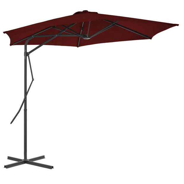 The Living Store Parasol Bordeauxrood 300 x 230 cm - UV-beschermend en gemakkelijk schoon te maken - Inclusief