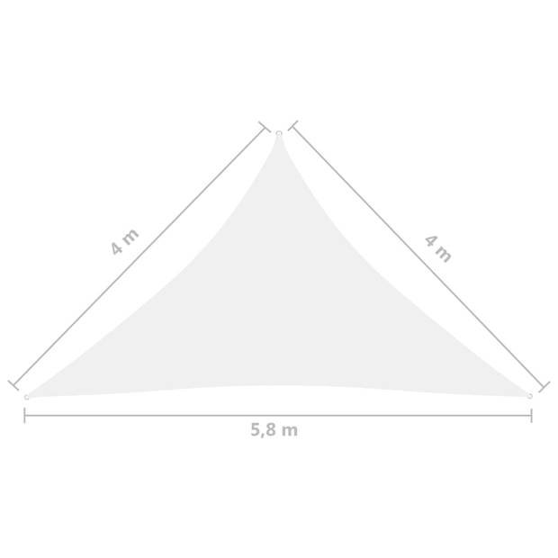 vidaXL Zonnescherm driehoekig 4x4x5,8 m oxford stof wit