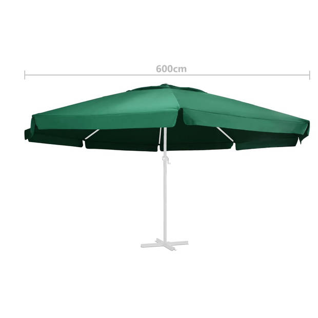 The Living Store Parasoldoek 600 cm - Groen - 100% Polyester - Water- en UV-bestendig