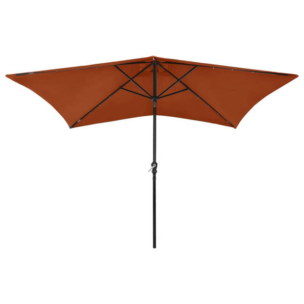 The Living Store Parasol Terracotta 200x300x247 cm - UV-beschermend en draagbaar