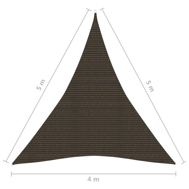 vidaXL Zonnezeil 160 g/m² 4x5x5 m HDPE bruin