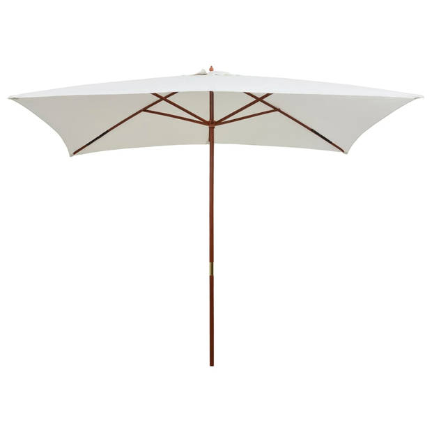 The Living Store Parasol Sunshade - 200 x 300 cm - Cream - Hardwood Frame - UV Resistant Polyester