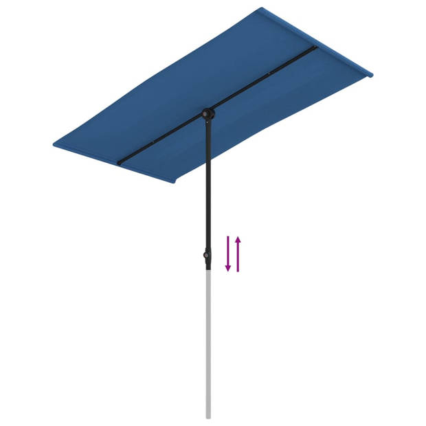 The Living Store Tuinparasol - Polyester - 180 x 110 x 208 cm - Azuurblauw