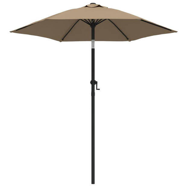 The Living Store Parasol Deluxe - Taupe/Donkergrijs - 200 x 224 cm - Inklapbaar - Kantelbaar - UV-beschermend en