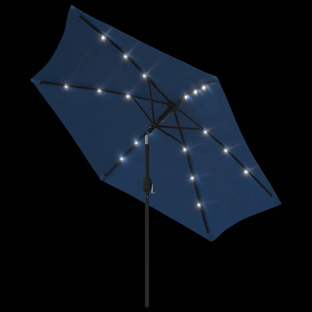 The Living Store Parasol Blauw 300 x 248 cm - LED-verlichting en UV-bescherming