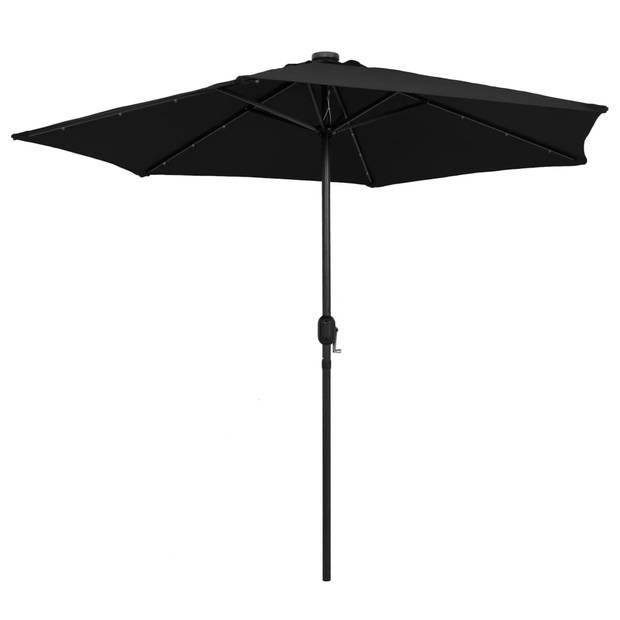 The Living Store Tuinparasol - 270 x 236 cm - zwart - ø38mm paal - uv-beschermend polyester