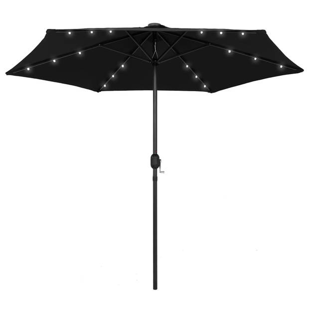 The Living Store Tuinparasol - 270 x 236 cm - zwart - ø38mm paal - uv-beschermend polyester