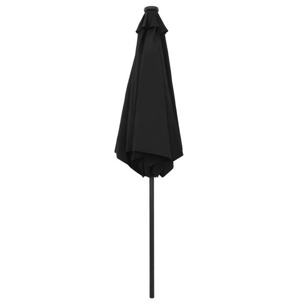 The Living Store Tuinparasol - 270 x 236 cm - zwart - ø38mm paal - uv-beschermend polyester