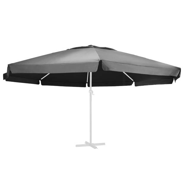 The Living Store Parasoldoek - Vervangend Doek - 600 cm - Antraciet