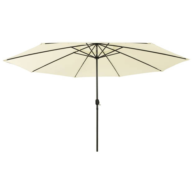 The Living Store Parasol LED-Verlichting - Tuinparasol 400x267 cm - Zand - Polyester - Metaal