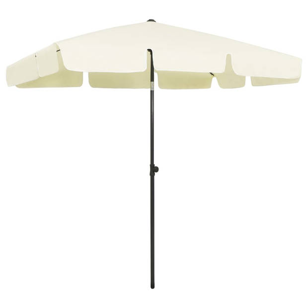 The Living Store Strandparasol - UV-beschermend polyester - Stevige baleinen - Geschikt voor standaard of tafelmontage