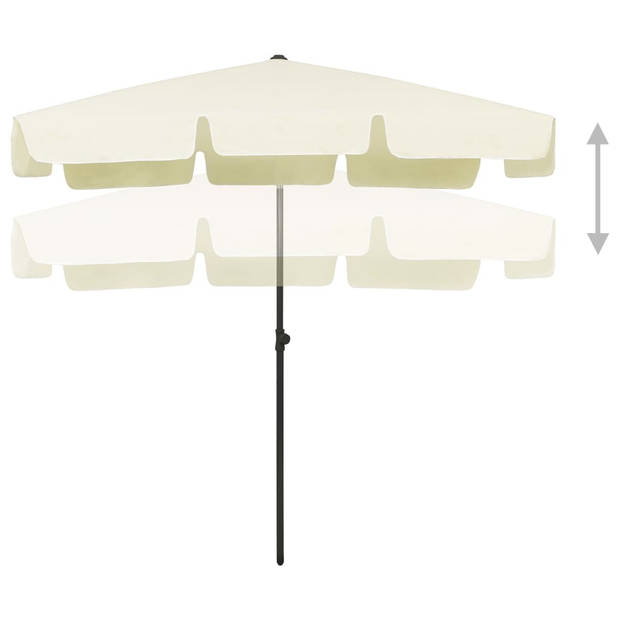 The Living Store Strandparasol - UV-beschermend polyester - Stevige baleinen - Geschikt voor standaard of tafelmontage