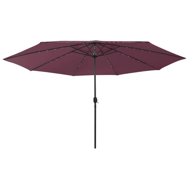 The Living Store Tuinparasol Bordeauxrood 400 x 267 cm LED-verlichting