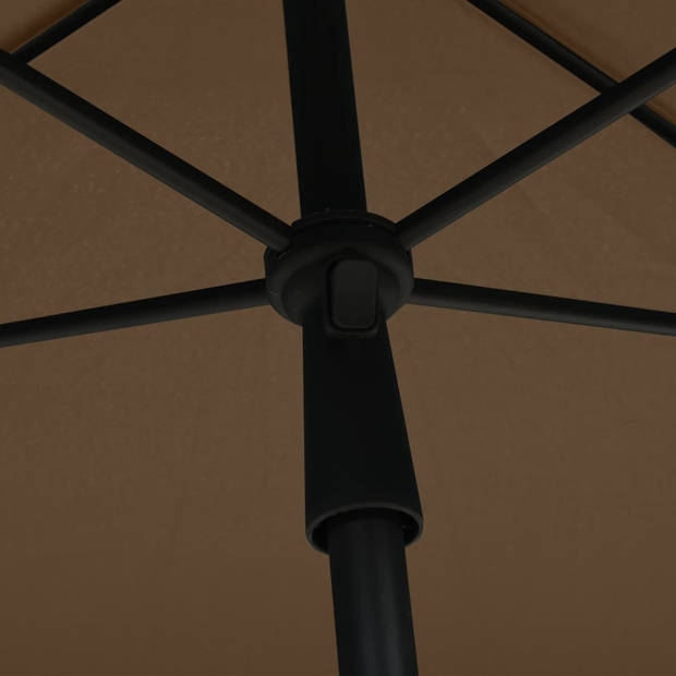 The Living Store Parasol - UV-beschermend polyester - Staal - 210x140x238cm - Taupe