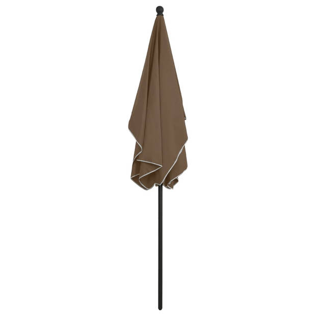 The Living Store Parasol - UV-beschermend polyester - Staal - 210x140x238cm - Taupe