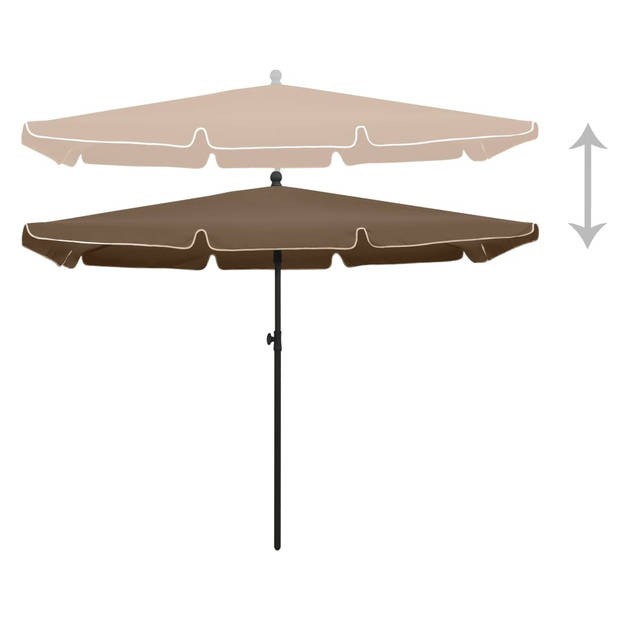 The Living Store Parasol - UV-beschermend polyester - Staal - 210x140x238cm - Taupe